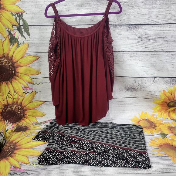 Cato Cold Shoulder Top, Camisole, and Wide Leg Palazzo Outfit 22/24W - Picture 8 of 8